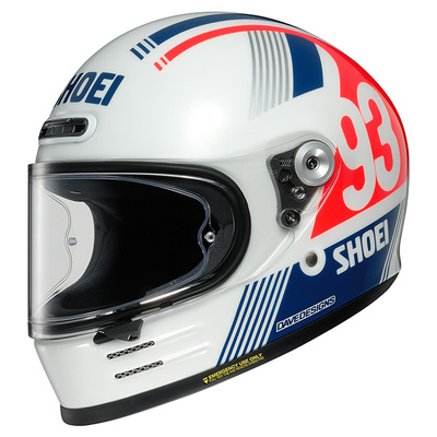 Shoei Glamster MM93 Retro Helmet TC-10 - White/Red - S