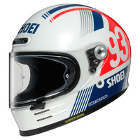 Shoei Glamster MM93 Retro TC-10 Helmet - White/Blue/Red
