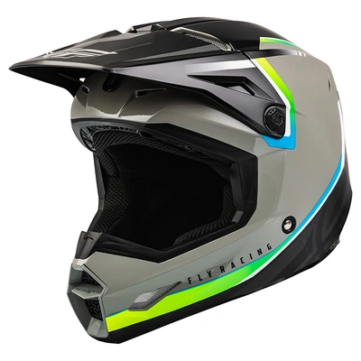 Fly Racing Kinetic Vision MX Helmet - Grey/Black