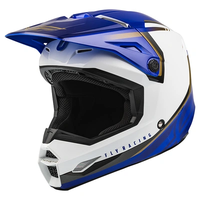 Fly Racing Youth Kinetic Vision MX Helmet - White/Blue