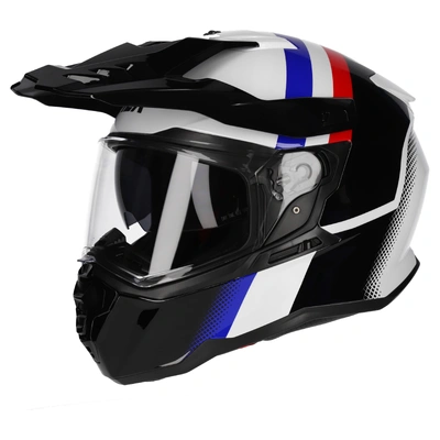 M2R Hybrid Fade Adventure Helmets (PC-2) - Black/White/Blue/Red