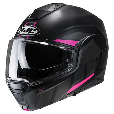 HJC i100 Beis MC8SF Modular Helmet - Black/Pink