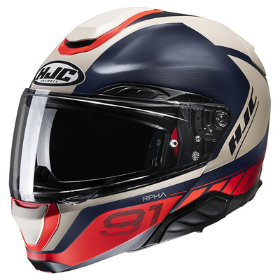 HJC RHPA 91 Raphino MC-1SF Modular Helmet - Black/Red