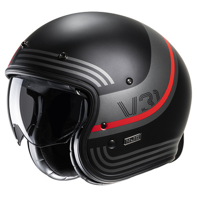 HJC V31 Byron MC-1SF Open Face Helmet - Black/Red