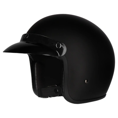 M2R Pr1me Slimline Studs Open Face Helmet - Matte Black