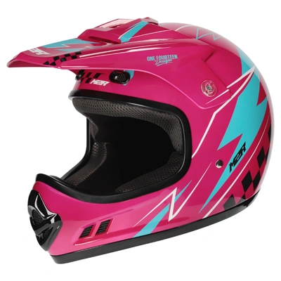 M2R MX2 JR Lightning MX Helmet (PC-7) - Pink/Blue/White/Black