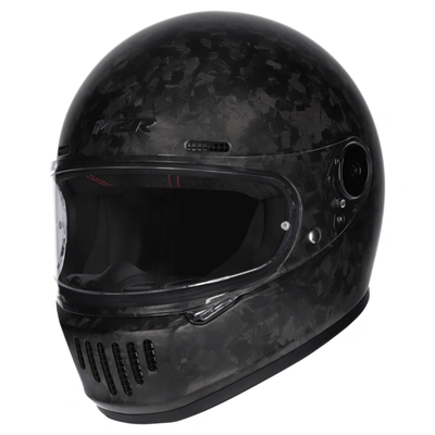 M2R Fugitive Retro Styled Forged Carbon Full Face Helmet - Forged Carbon