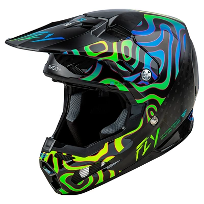 Fly Racing Youth Formula S Zen Carbon MX Helmet - Black/Blue/Yellow