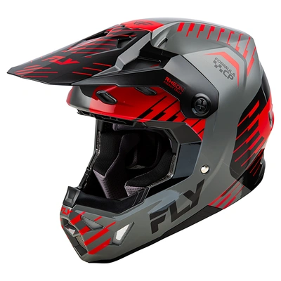Fly Racing Youth Formula CP Slice MX Helmet - Grey/Red/Black
