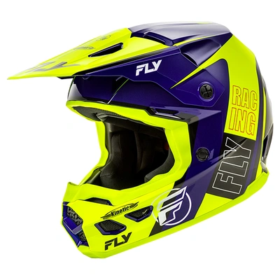 Fly Racing Kinetic Rally MX Helmet - Hi-Vis/Blue/Black
