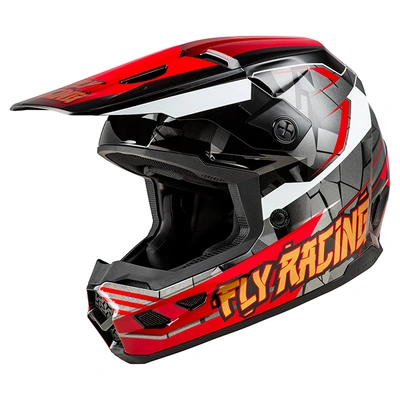 Fly Racing Youth Kinetic Scorched MX Helmet - Red/Black/White