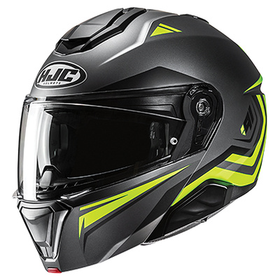 HJC i91 Tricus MC-3HSF Modular Helmet - Black/Hi-Vis