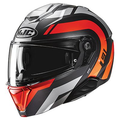 HJC i91 Arven MC-6HSF Modular Helmet - Black/Red