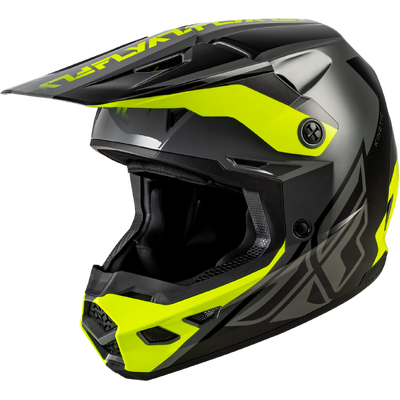 Fly Racing 2026 Kinetic Crest MX Helmet - Grey/Black/Hi-Vis