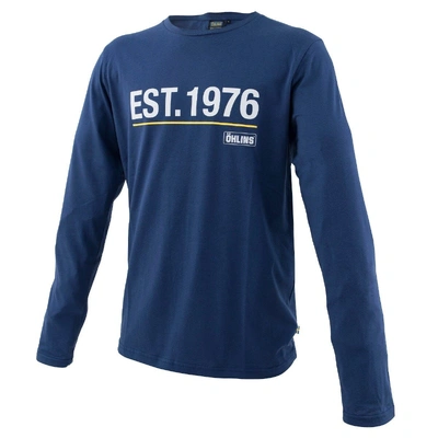 Long Sleve T-Shirt EST .1976 Blue-White/Yellow print S