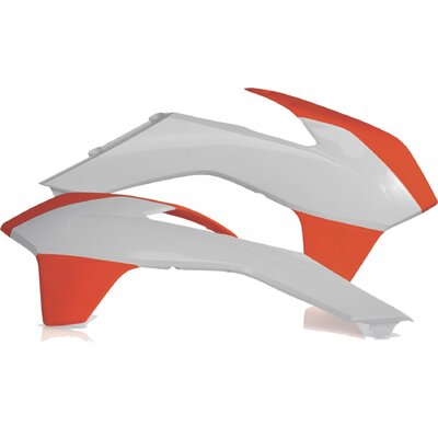 Acerbis Radiator Shrouds Sx-F 13-15 Exc-F 14-16 - White/Orange