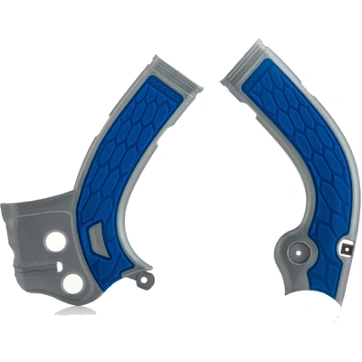 Acerbis X-Grip Frame Guards for Yamaha YZF250 '14-16, 450 '14-15 - Silver/Blue