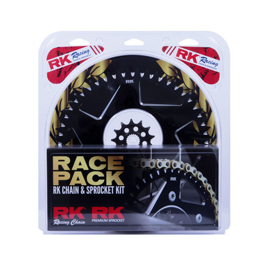RK MX Gold Chain & Black Alloy Sprocket Kit - KTM 125 SX 13/52 - 1993-2020