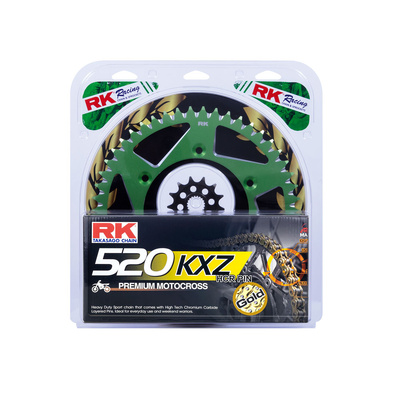 RK Lite Chain & Sprocket Kit Green 13/48 - Kawasaki KX250F - 2006-2020