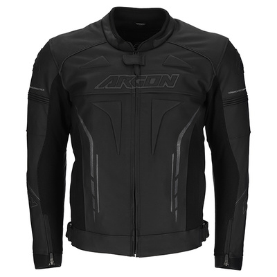 Argon Scorcher Non-Perforated Leather Jacket - Black/Grey