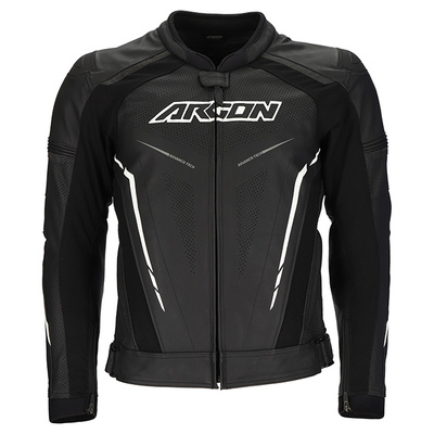 Argon Descent Perforated Leather Jacket - Black/White