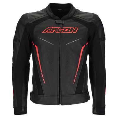 Argon Descent Perforated Leather Jacket - Black/Red