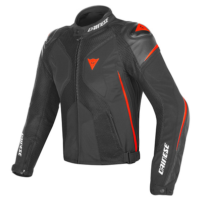 Dainese Super Rider D-Dry Jacket - Black/Black/Fluro Red