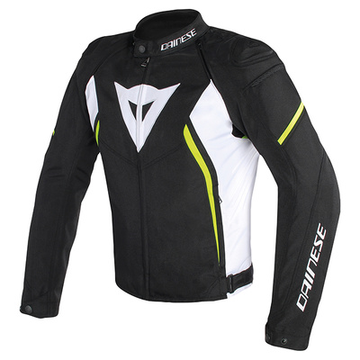 Dainese Avro D2 Tex Jacket - Black/White/Fluro Yellow