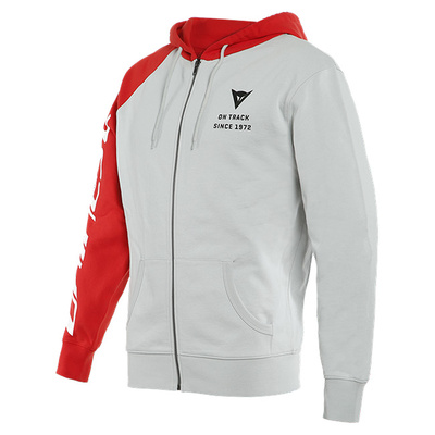 Dainese Casual Paddock Hoodie - Glacier Grey/Lava Red/Black