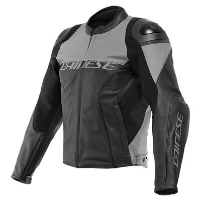 Dainese Racing 4 Perforated Leather Jacket - Black/Charcoal Grey