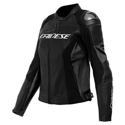 Dainese Ladies Racing 4 Perforated Leather Jacket - Black/Black
