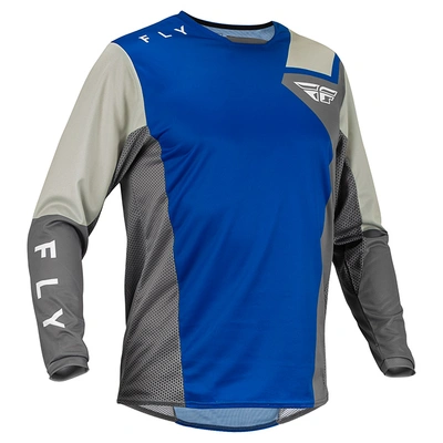 Fly Racing Kinetic Jet MX Jersey - Blue/Grey/White