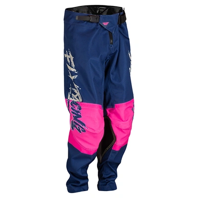 Fly Racing Youth Kinetic Khaos MX Pants - Pink/Navy/Tan
