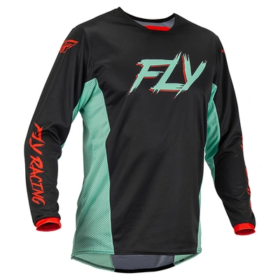 Fly Racing Kinetic Rave MX Jersey - Black/Mint/Red