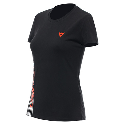 Dainese Casual Logo T-Shirt - Black/Fluro Red