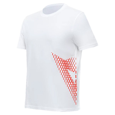 Dainese Casual Big Logo T-Shirt - White/Fluro Red