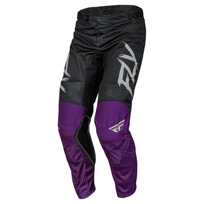 Fly Racing Kinetic Mesh Rave MX Pants - Black/Purple/Silver