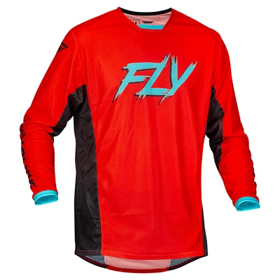 Fly Racing Kinetic Mesh Rave MX Jersey - Red/Black/Mint