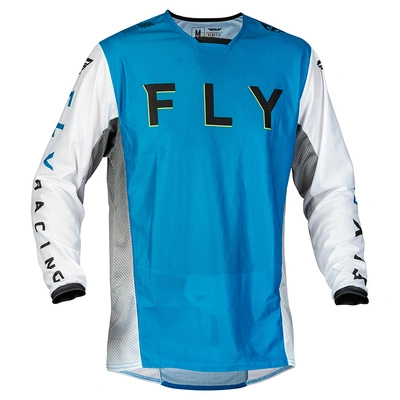 Fly Racing Kinetic Mesh Kore MX Jersey - Blue/White/Hi-Vis