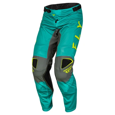 Fly Racing Kinetic Mesh Kore MX Pants - Hi-Vis/Teal/Grey