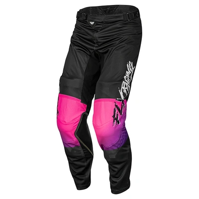 Fly Racing Kinetic Mesh Khaos MX Pants - Black/Purple/Pink