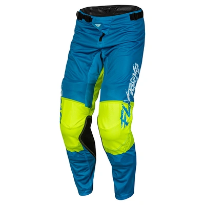 Fly Racing Youth Kinetic Mesh Khaos MX Pants - Blue/White/Hi-Vis