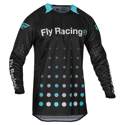 Fly Racing Evo Strobe MX Jersey - Black/Electric Blue