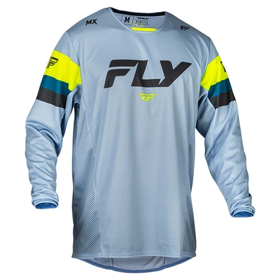 Fly Racing Kinetic Prix MX Jersey - Ice Grey/Charcoal/Hi-Vis