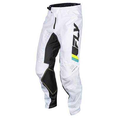 Fly Racing Kinetic Prix MX Pants - White/Black/Hi-Vis