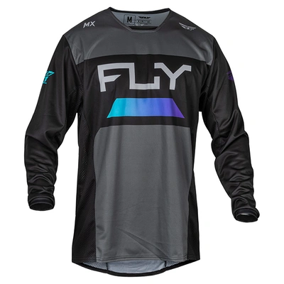 Fly Racing Kinetic Reload MX Jersey - Charcoal/Black/Blue Iridium