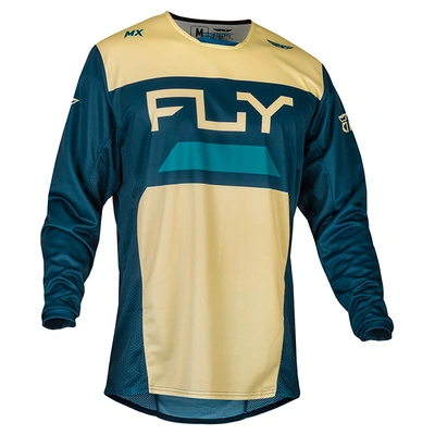 Fly Racing Kinetic Reload MX Jersey - Ivory/Navy/Cobalt