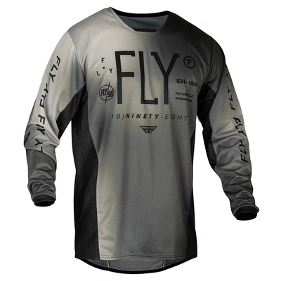 Fly Racing Youth Kinetic Prodigy MX Jersey - Black/Light Grey