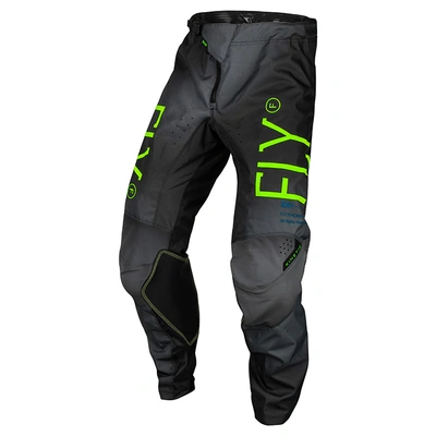 Fly Racing Youth Kinetic Prodigy MX Pants - Charcoal/Neon Green/True Blue