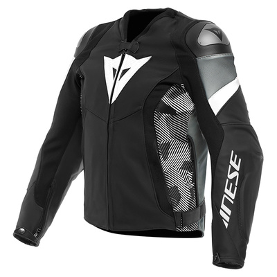 Dainese Avro 5 Leather Jacket - Black/White/Anthracite